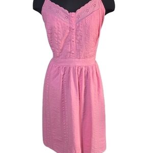 Torrid Pink Eyelet Lace Button Sundress Size 2